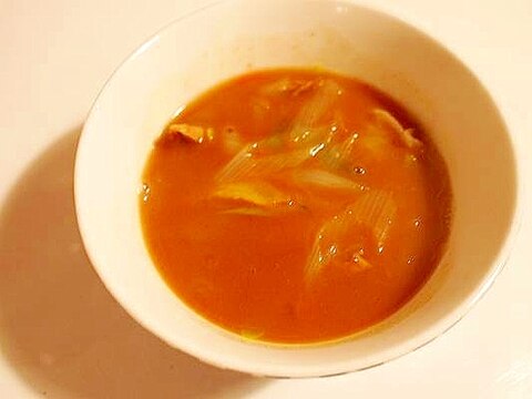 ポカポカ♪　白葱と生姜でカレースープ